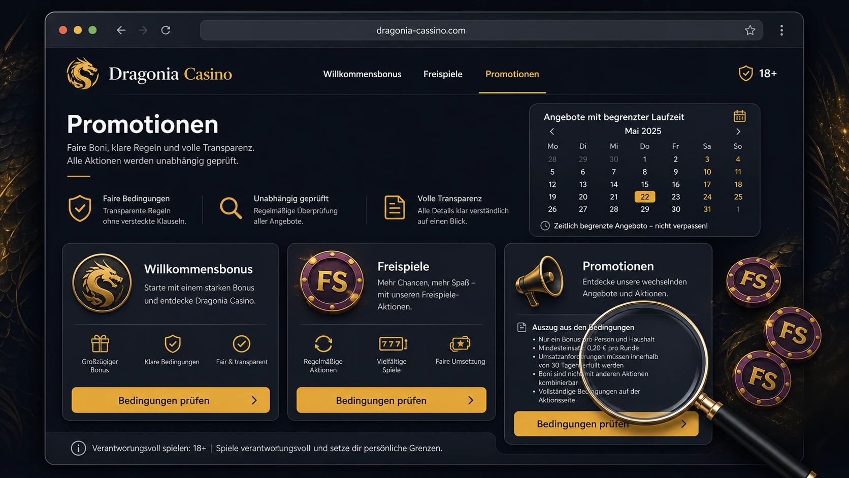 Bonusangebote und Promotionen